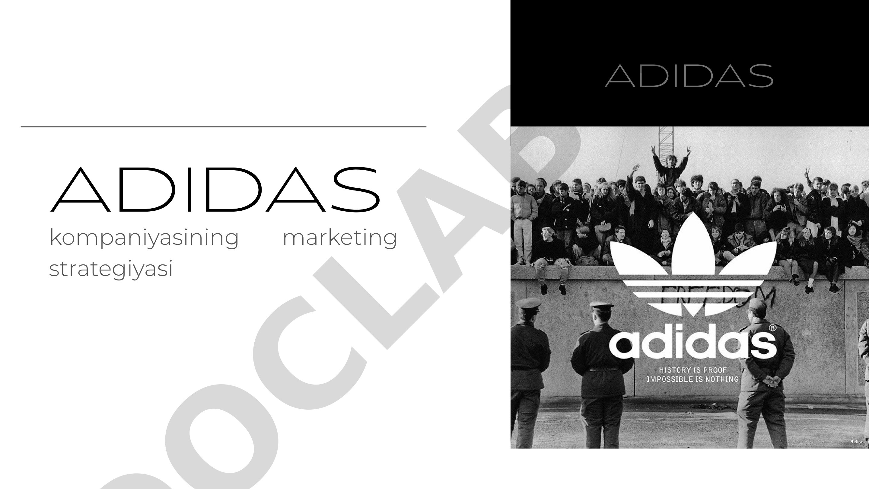 Adidas kompaniyasining marketing strategiyasi