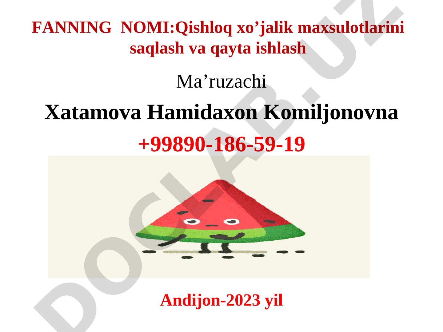 Poliz ekinlari mahsulotlarini saqlash texnologiyasi