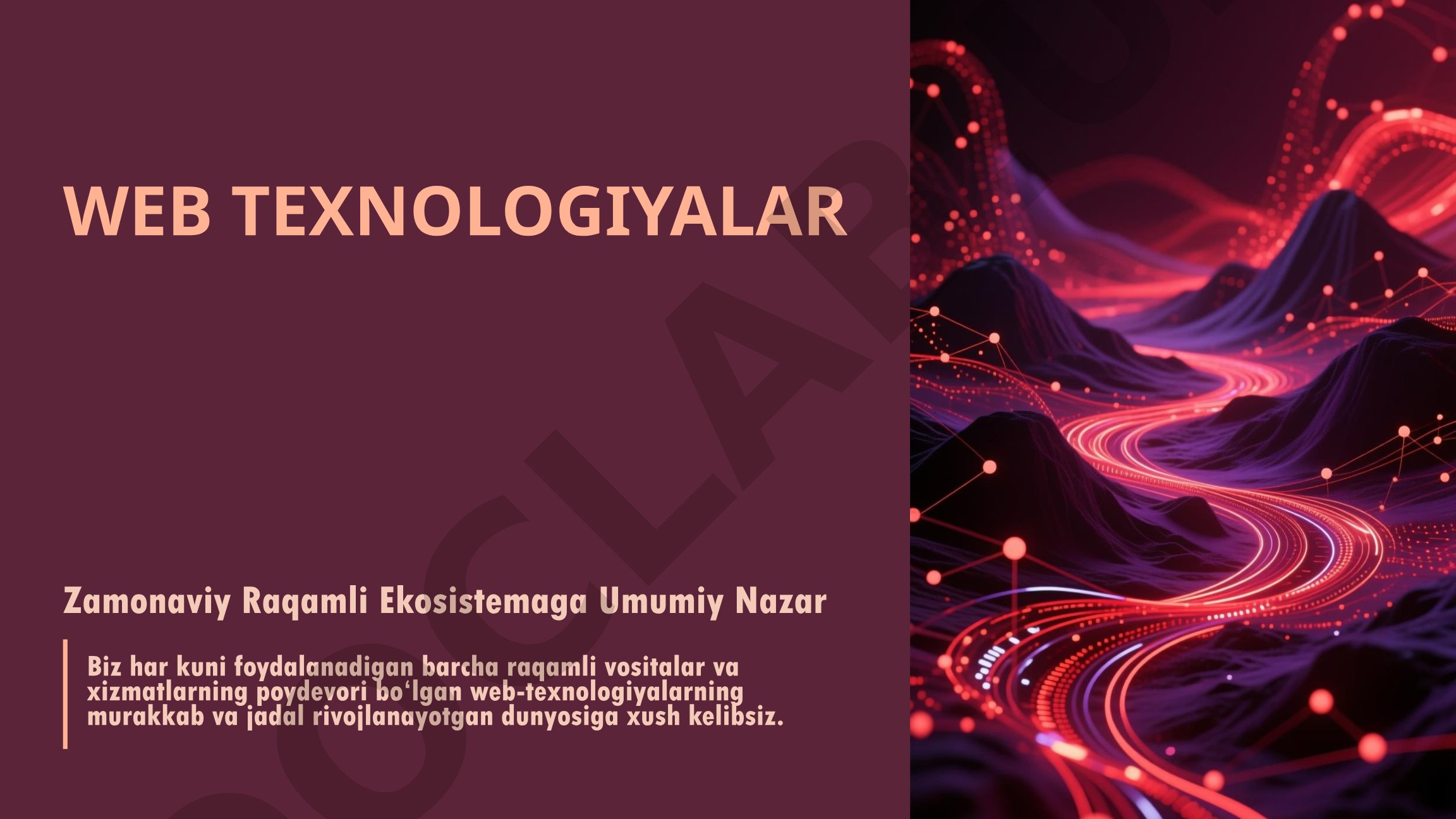 Web texnologiyalar: zamonaviy raqamli ekosistemaga umumiy nazar