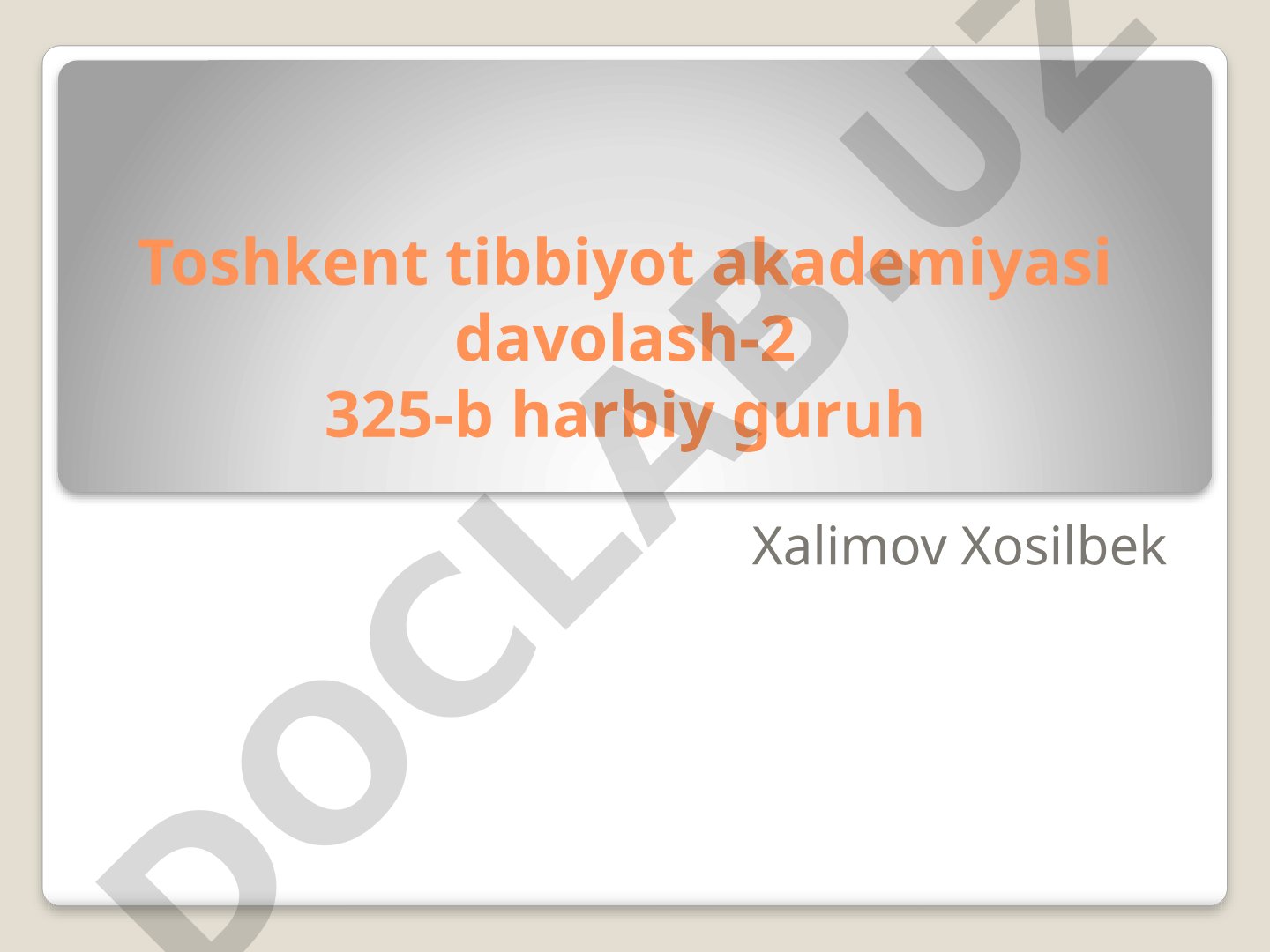 Shifoxona ichi infeksiyasi. Xirurgiyada OITS va KOVID-19 muammolari