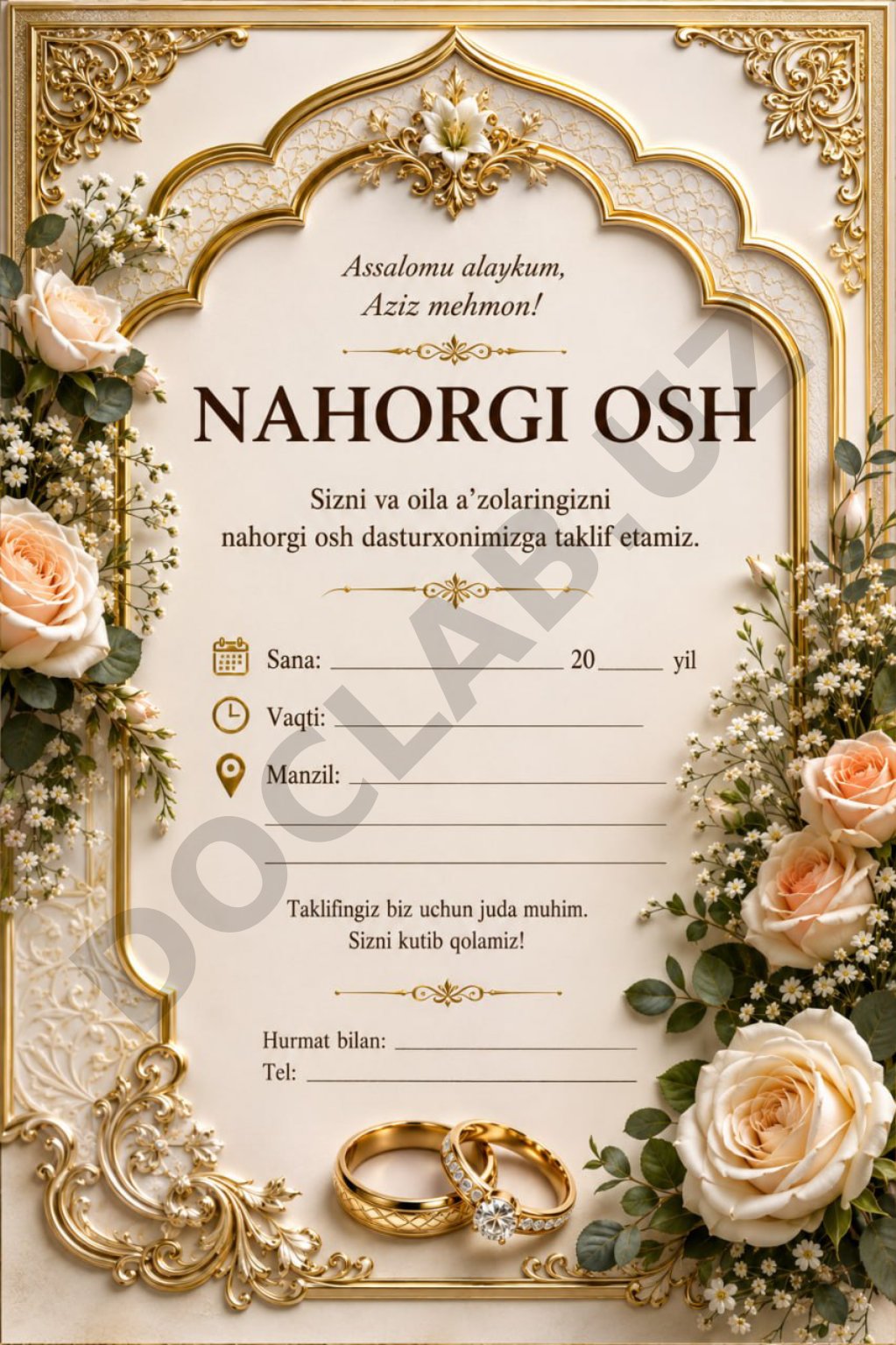 Nahorgi oshga taklifnoma