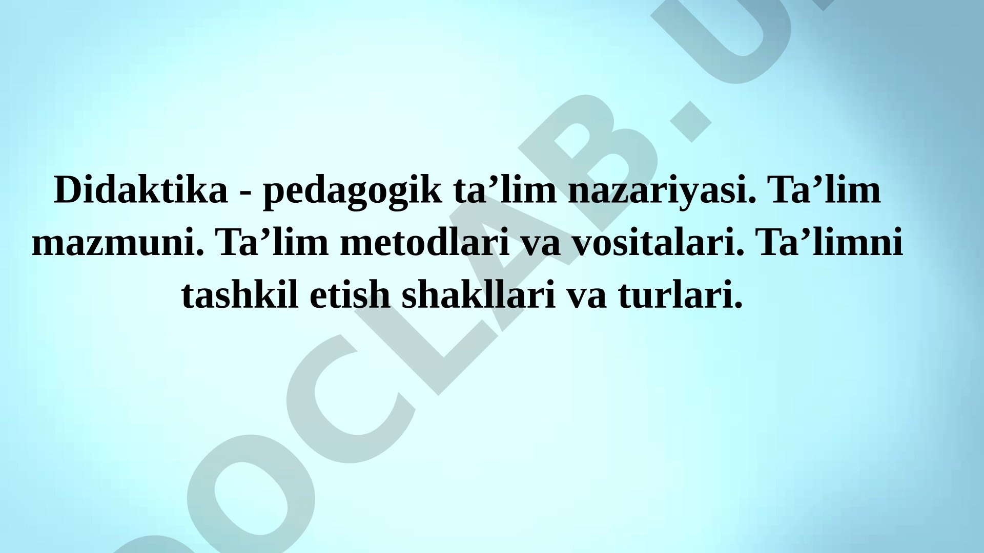 Mavzu mazmuni keltirilmagan