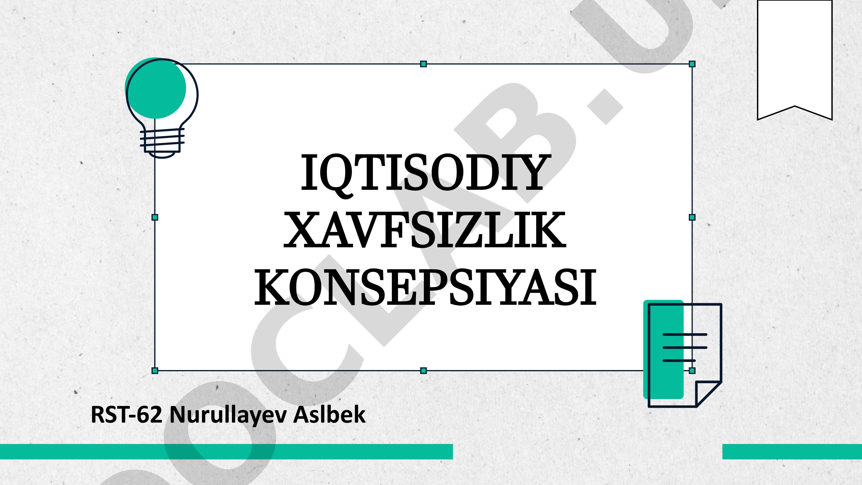 Iqtisodiy xavfsizlik konsepsiyasi
