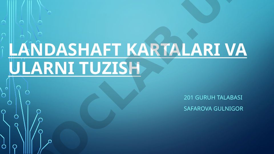 Landashaft kartalari va ularni tuzish