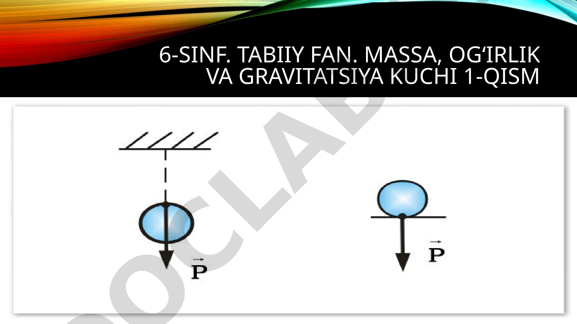 Massa, og‘irlik va gravitatsiya kuchi