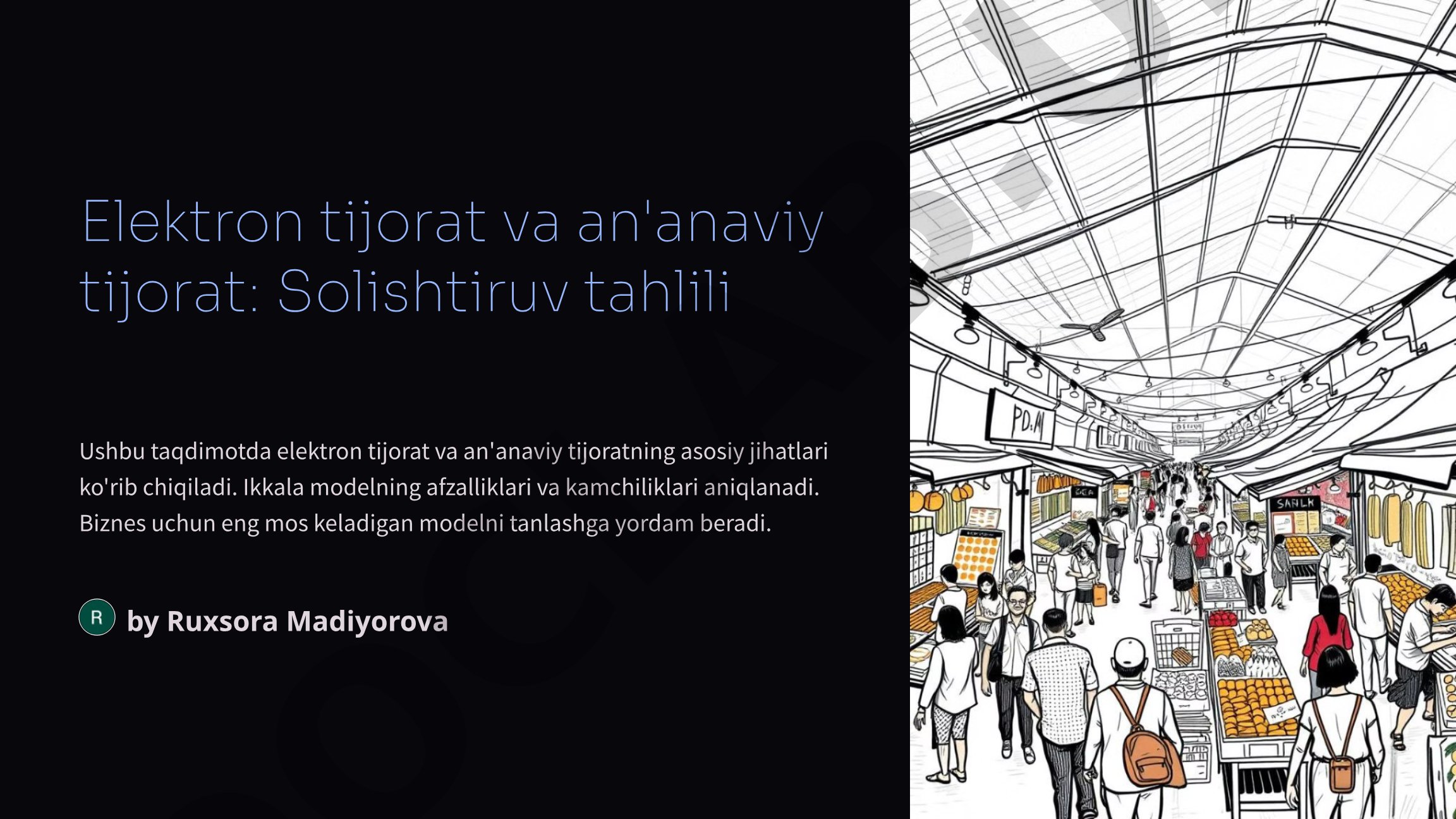 Elektron tijorat va an'anaviy tijorat: Solishtiruv tahlili