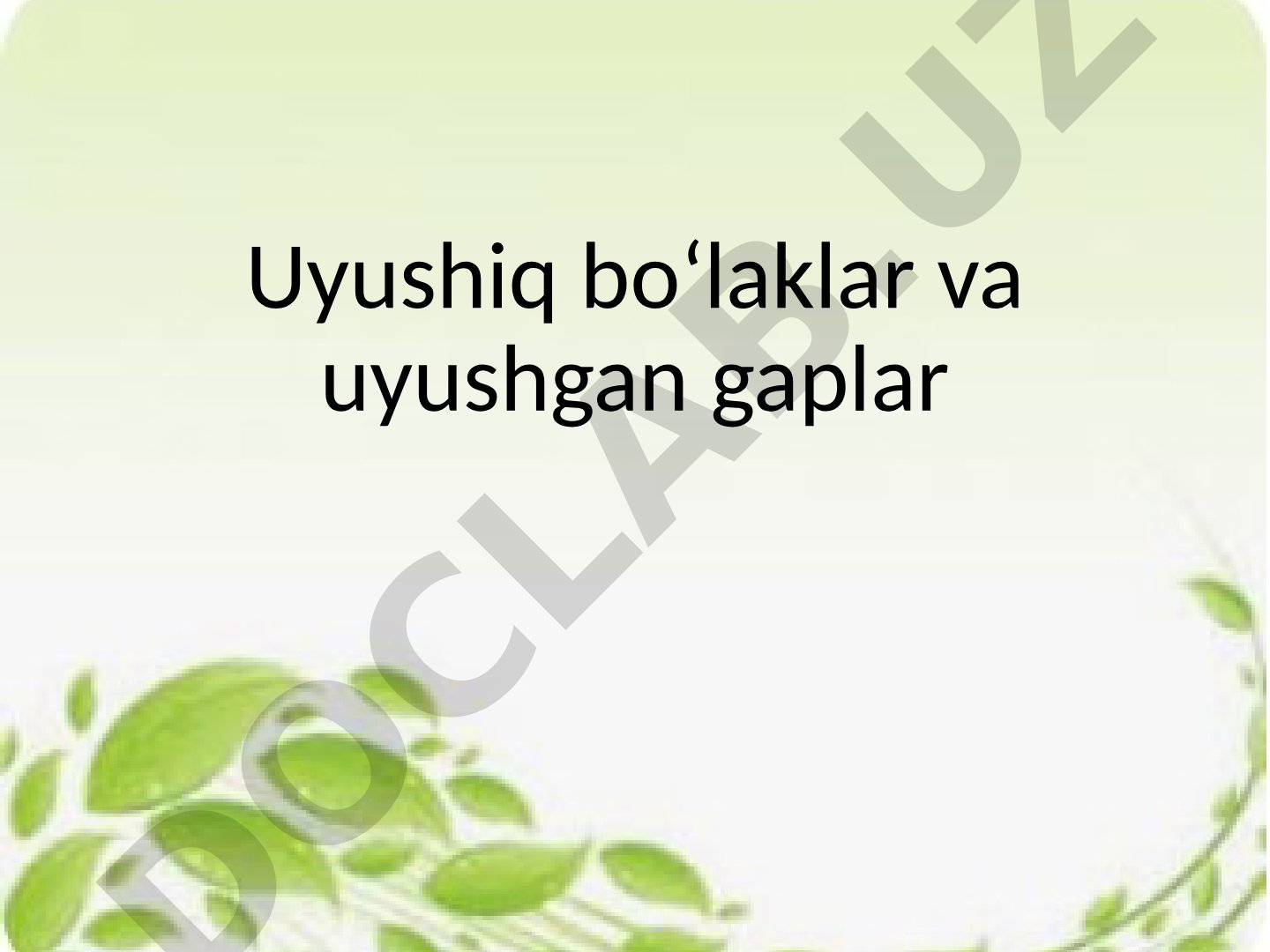Uyushiq boʻlaklar va uyushgan gaplar