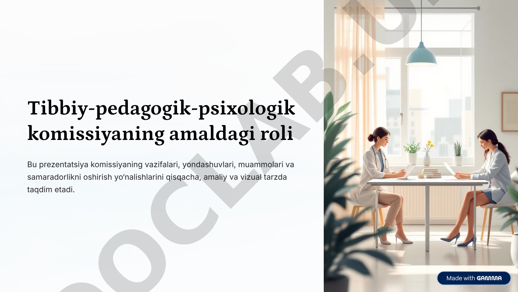 Tibbiy-pedagogik-psixologik komissiyaning amaldagi roli
