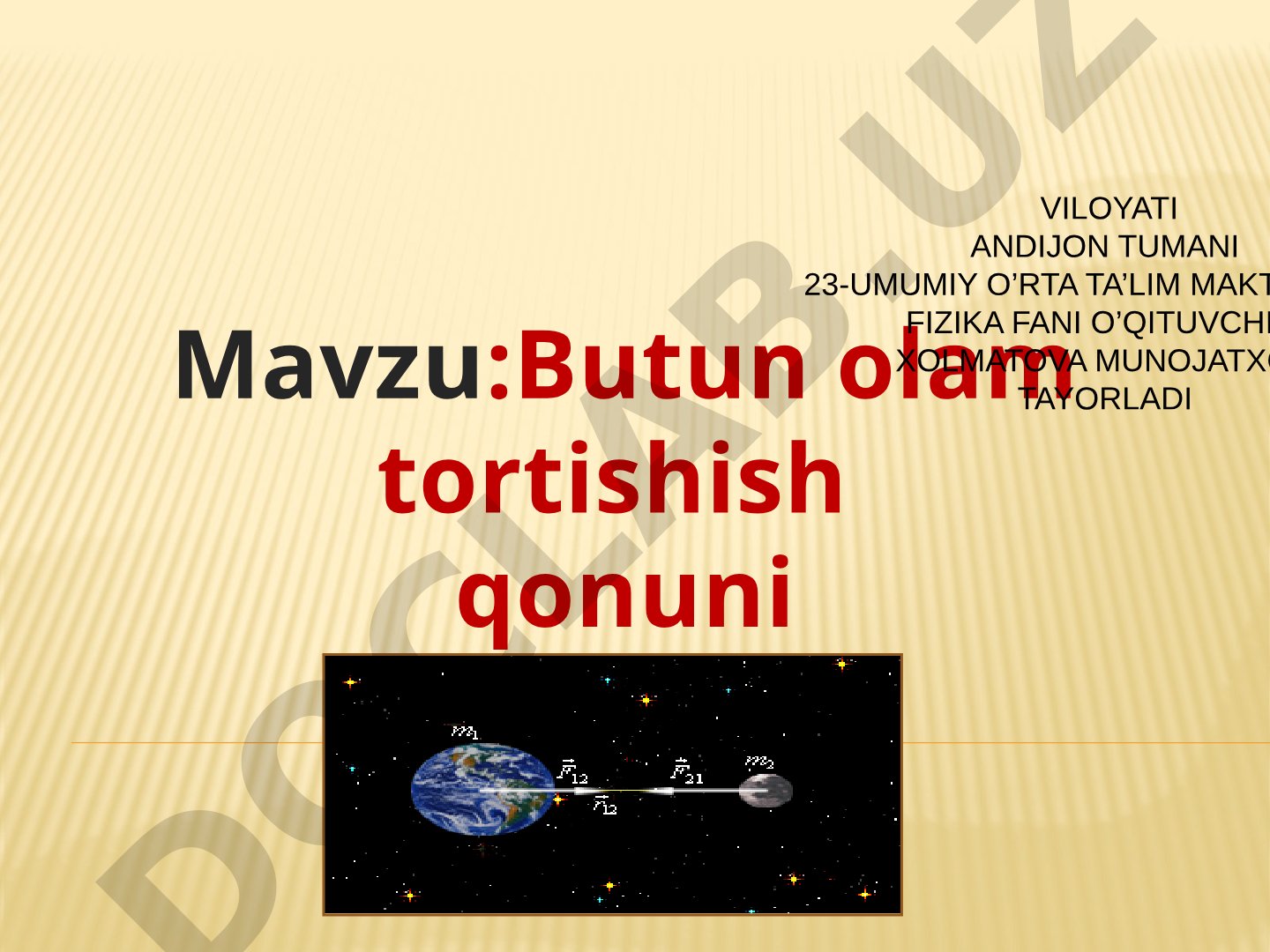 Butun olam tortishish qonuni