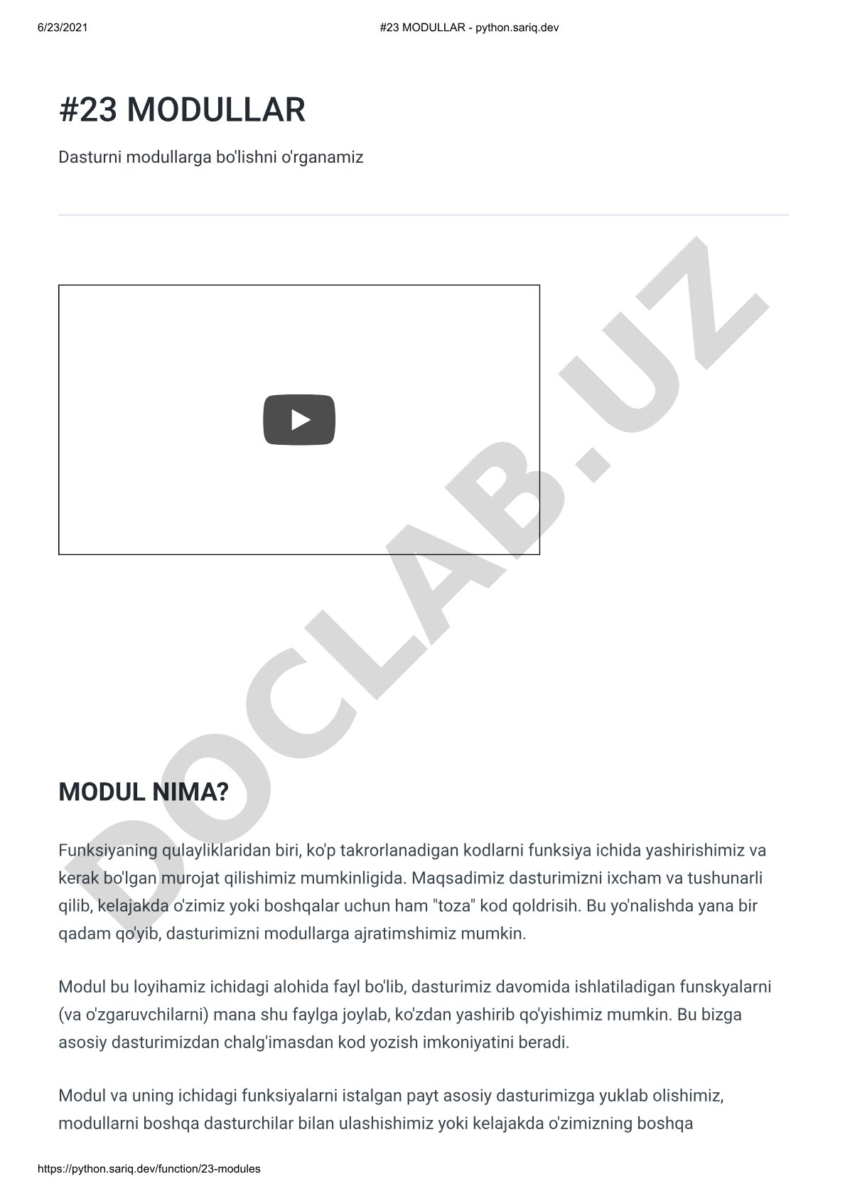 Python Darslari | Modullar