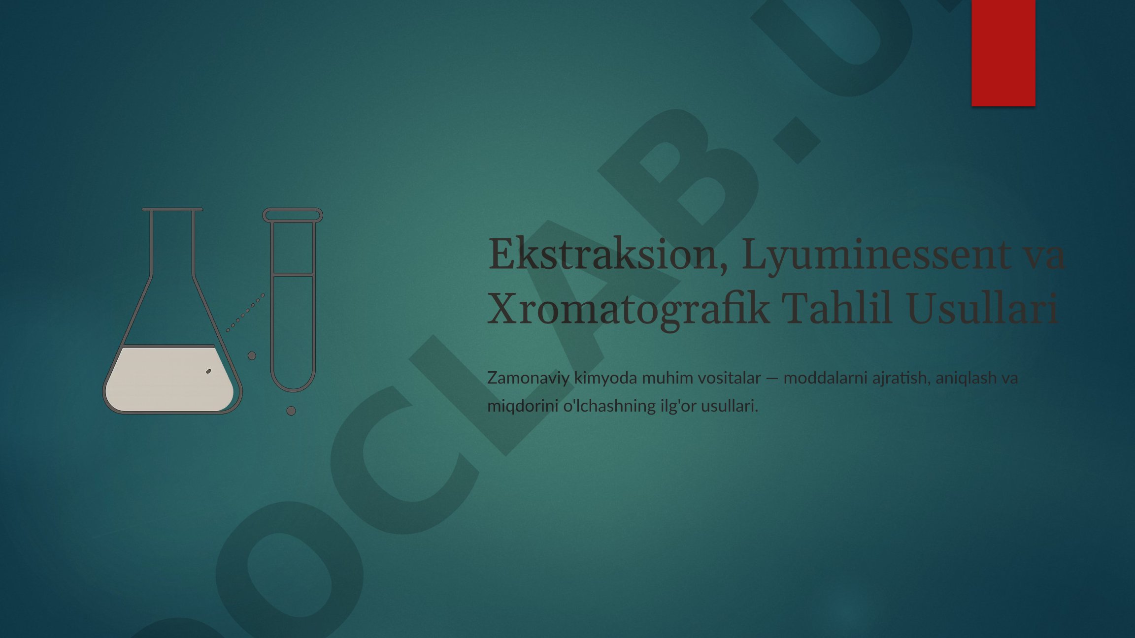 Ekstraksion, lyuminessent va xromatografik tahlil usullari
