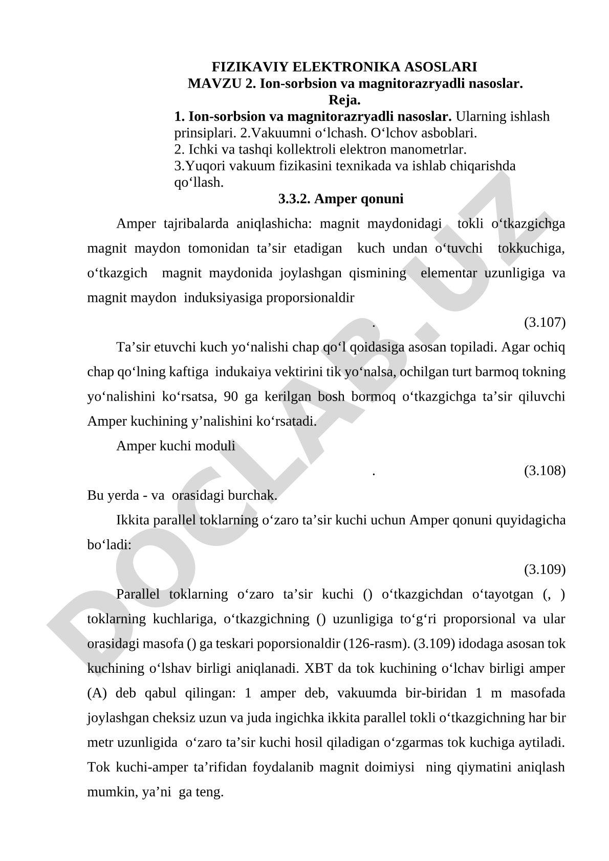 Fizikaviy elektronika asoslari. Ion-sorbsion va magnitorazryadli nasoslar