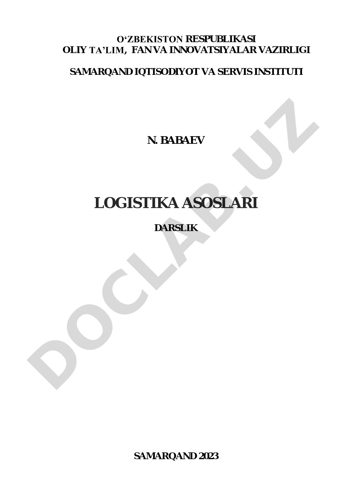 Logistika asoslari