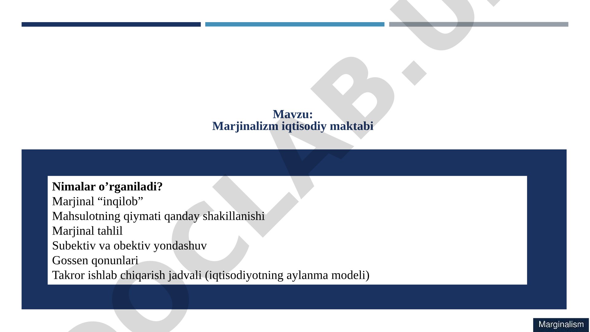Marjinalizm iqtisodiy maktabi, marjinal inqilob, qiymat nazariyasi, Gossen qonunlari