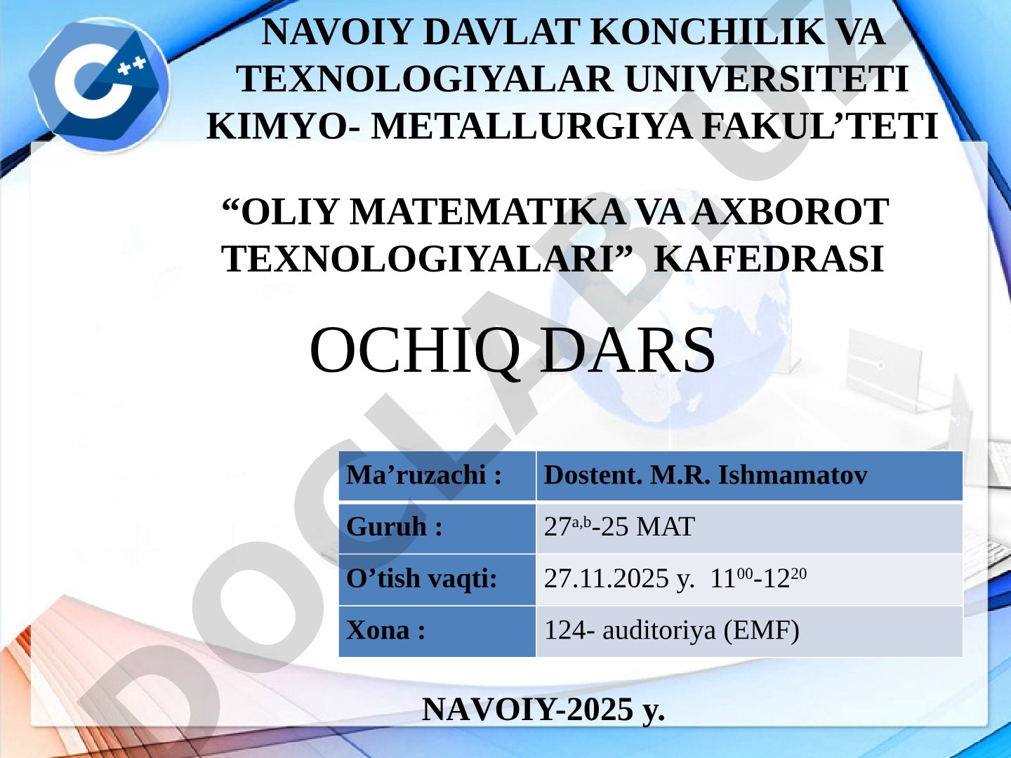 Mantiqiy dasturlash texnologiyasi, tarmoqlanuvchi va takrorlanuvchi jarayonlarni