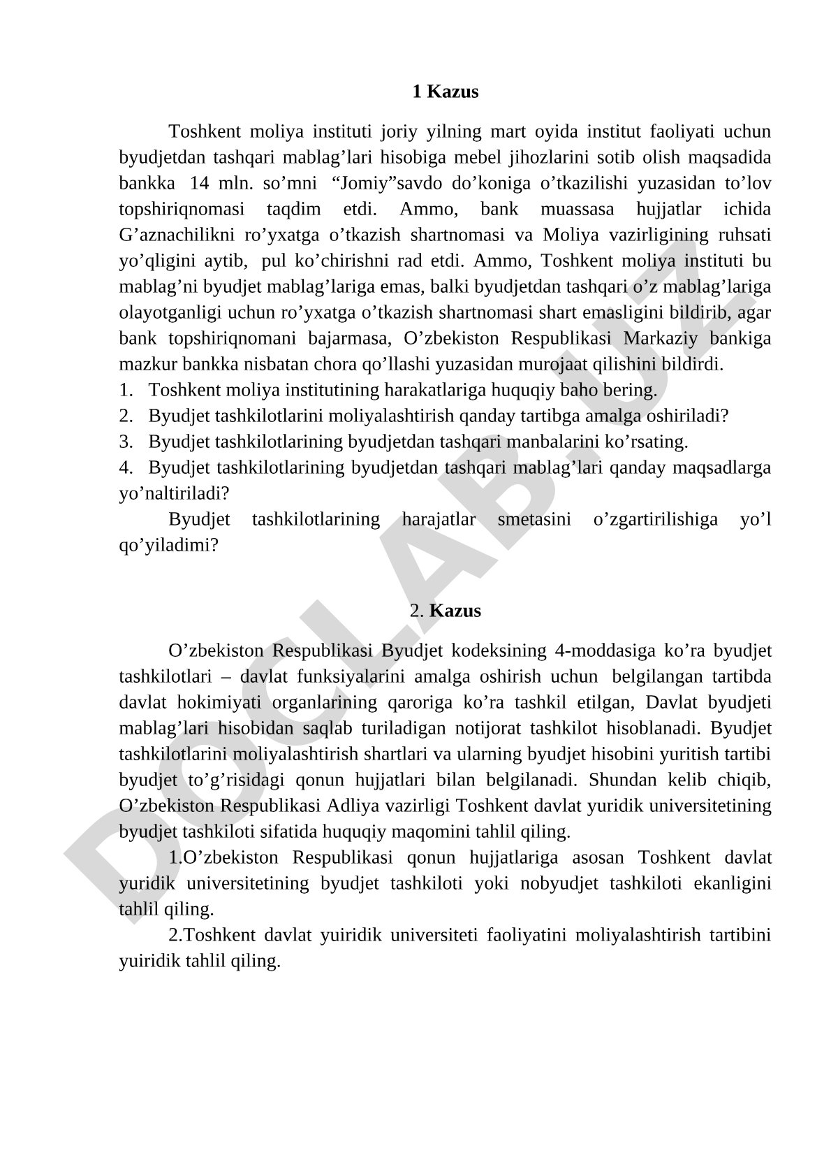 Byudjet tashkilotlarining byudjetdan tashqari mablag'lari