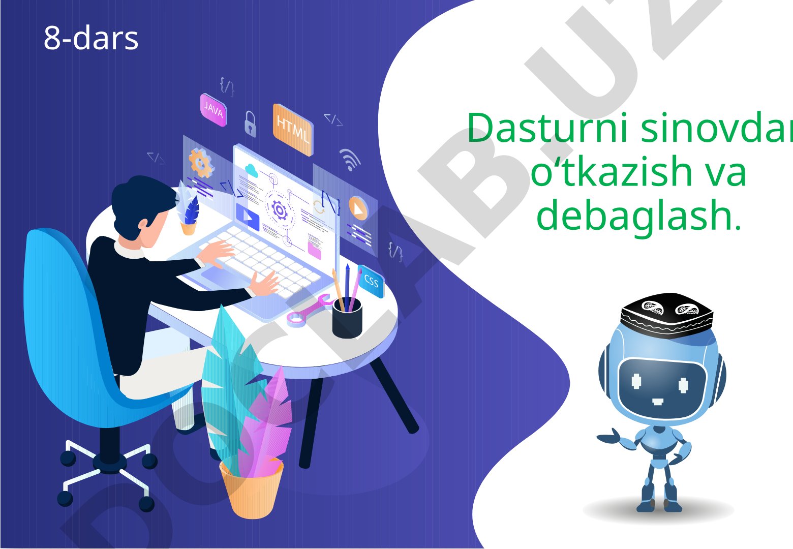 Dasturni sinovdan o'tkazish va debaglash