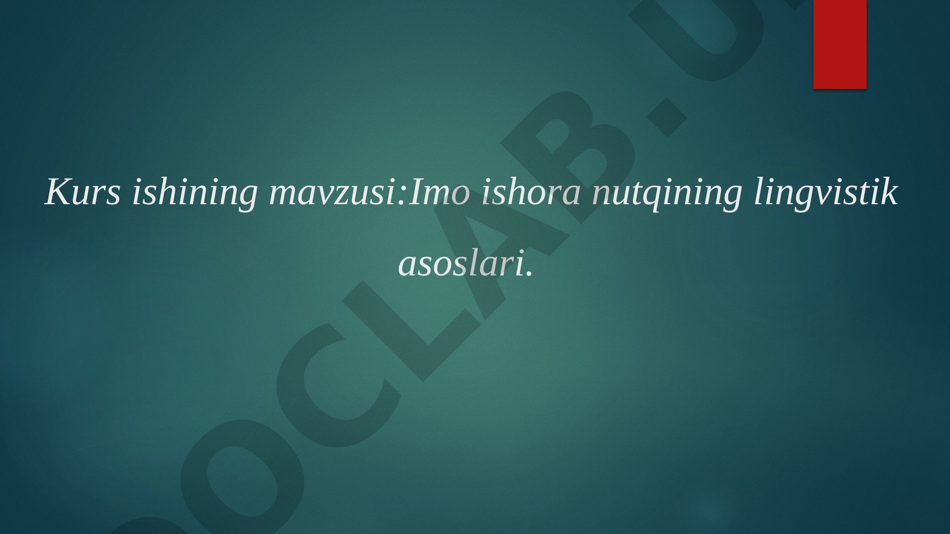 Imo ishora nutqining lingvistik asoslari
