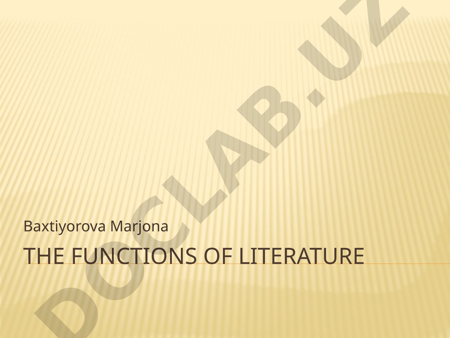 The functions of literature