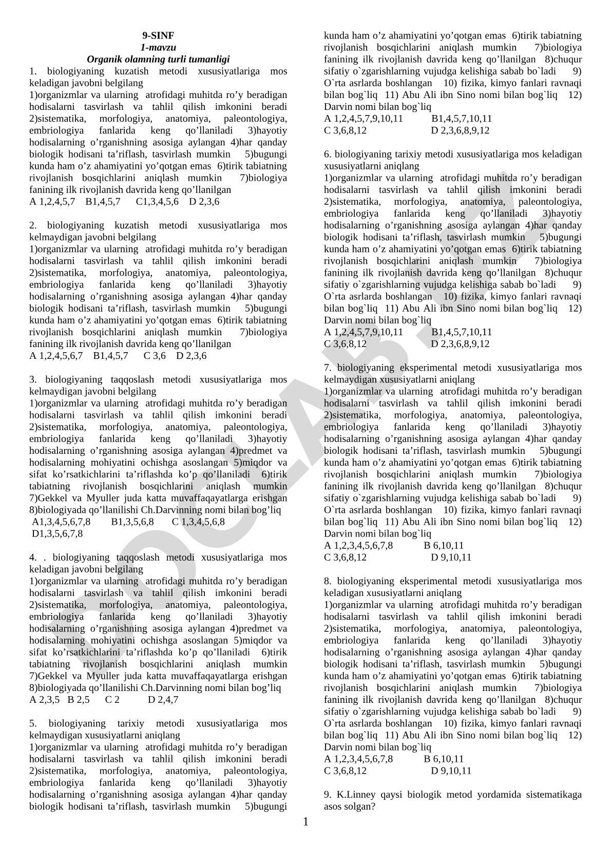 Organik olamning turli tumanligi