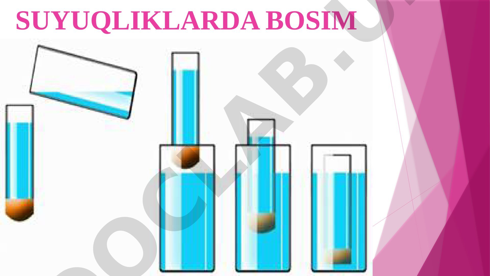 Suyuqliklarda bosim va uning qo'llanilishi