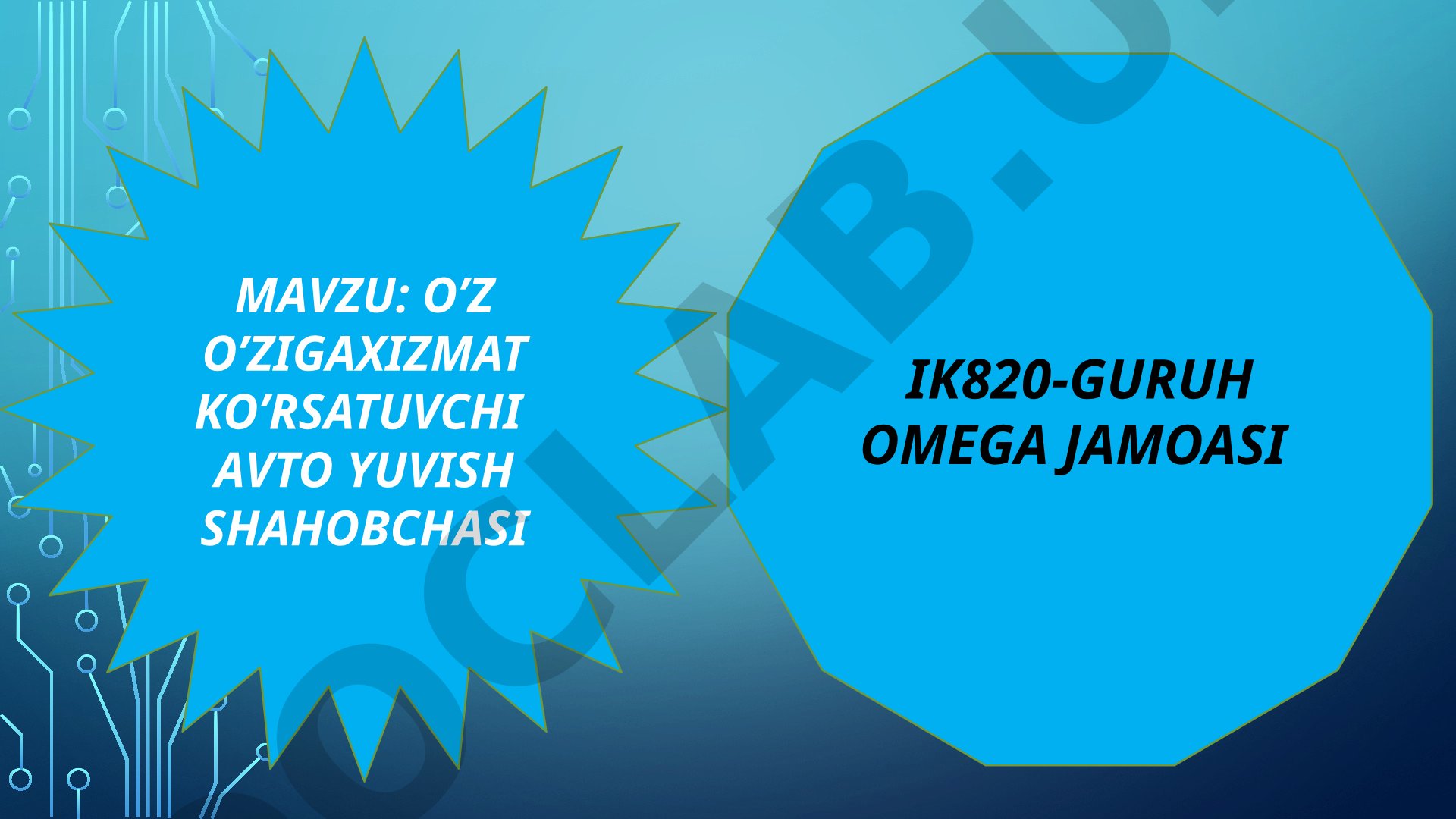O'z o'ziga xizmat ko'rsatuvchi avto yuvish shahobchasi