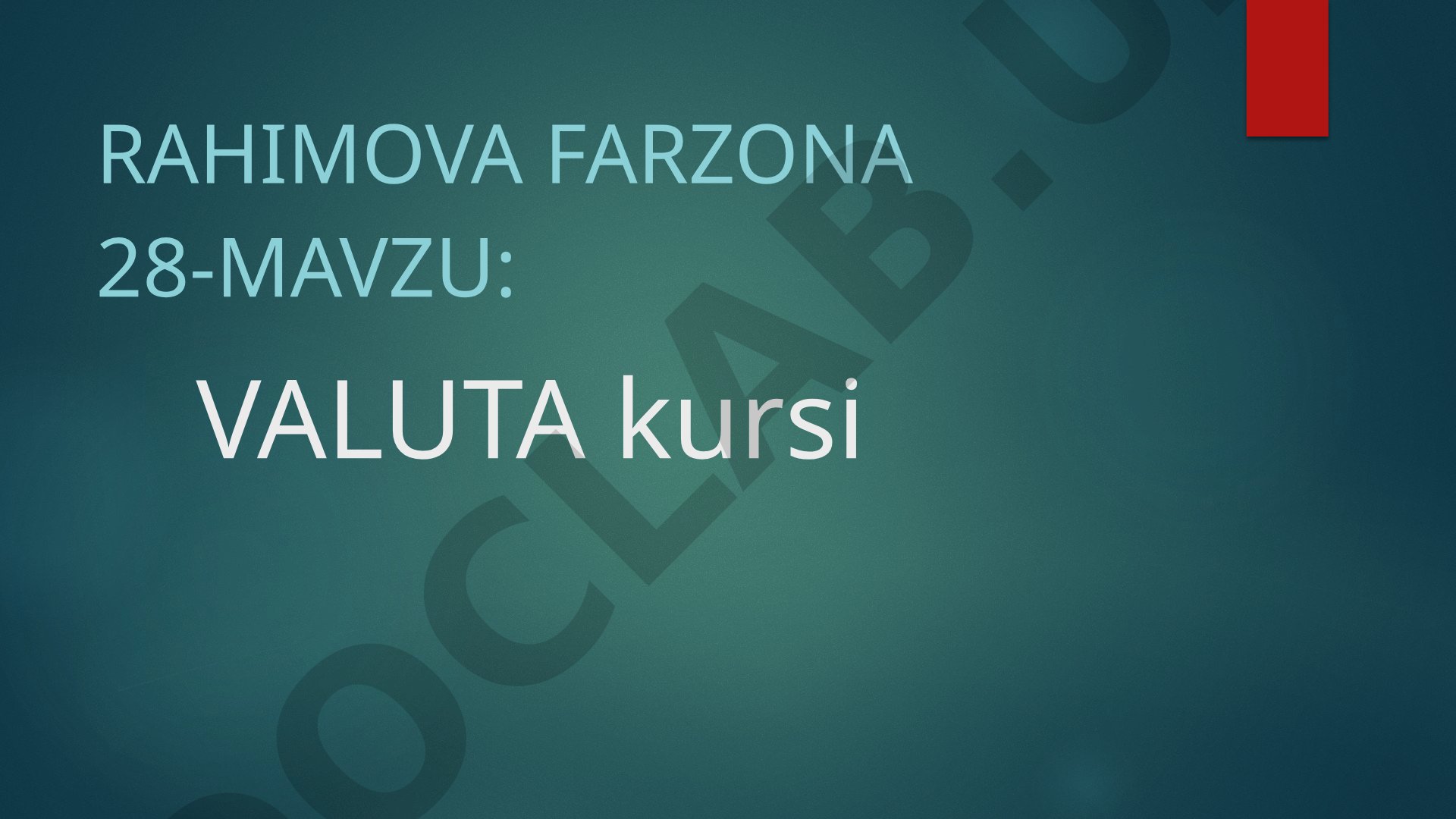 Valuta kursi va savdogar masalasi