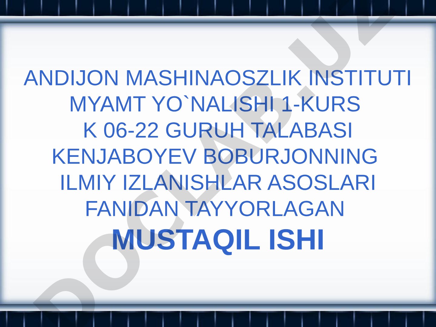 Ilmiy izlanish-tadqiqot faoliyatini takomillashtirish va hozirgi vaqtda qo’yilgan vazifalar