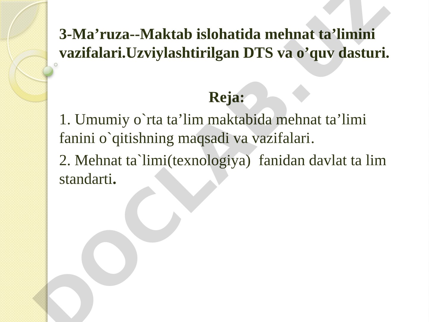 Maktab islohatida mehnat ta’limini vazifalari