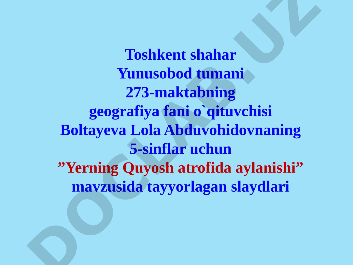 Yerning Quyosh atrofida aylanishi