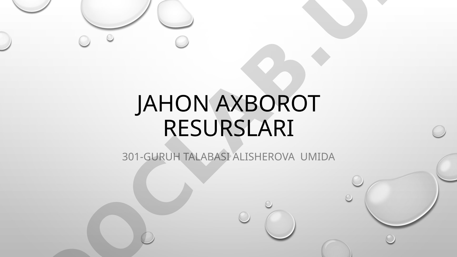 Jahon axborot resurslari