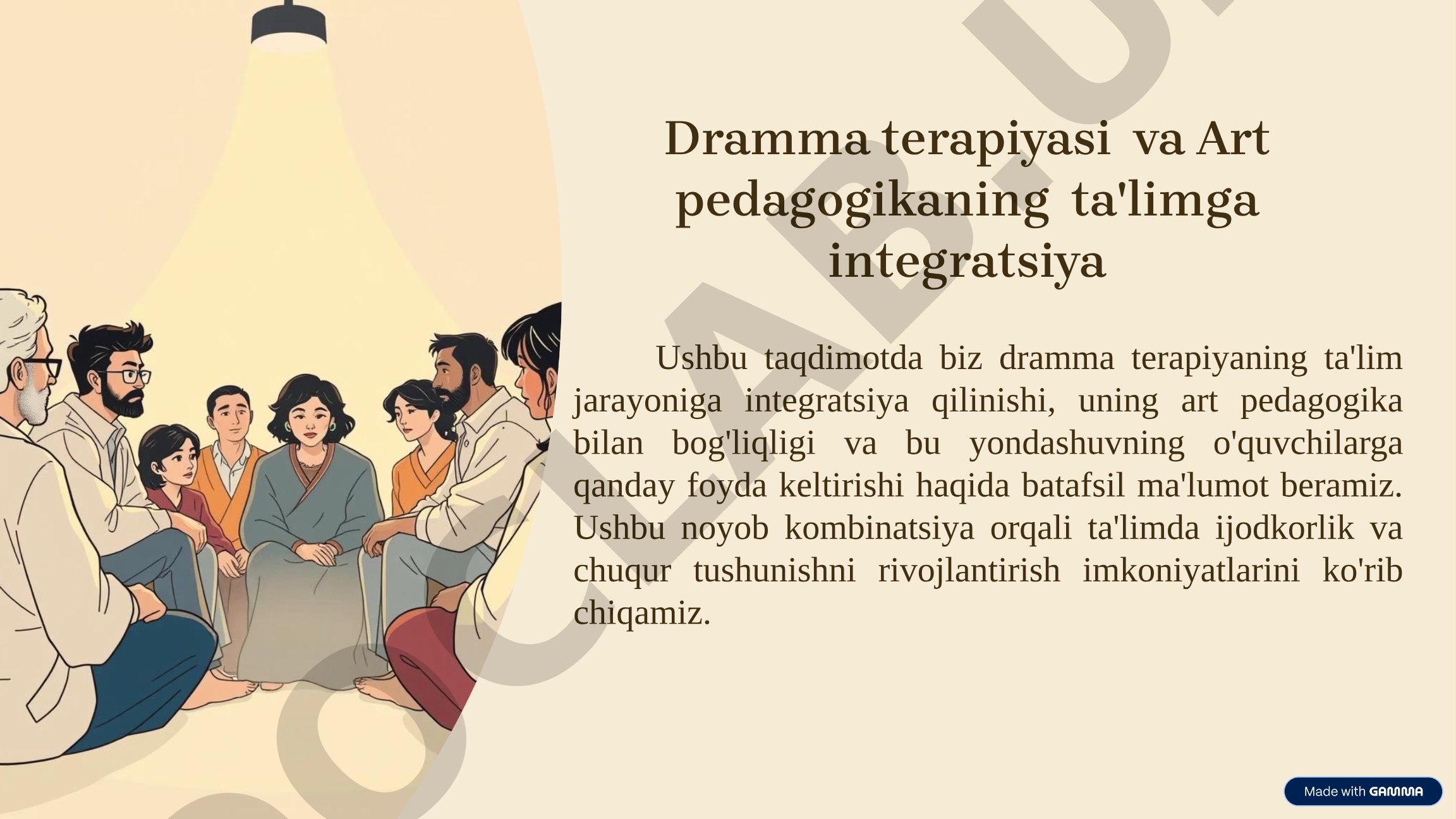 Dramma terapiyasi va Art pedagogikaning ta'limga integratsiya