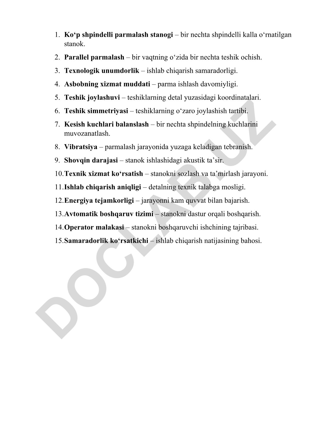 Ko‘p shpindelli parmalash stanogining ishlash prinsiplari va texnik xususiyatlari