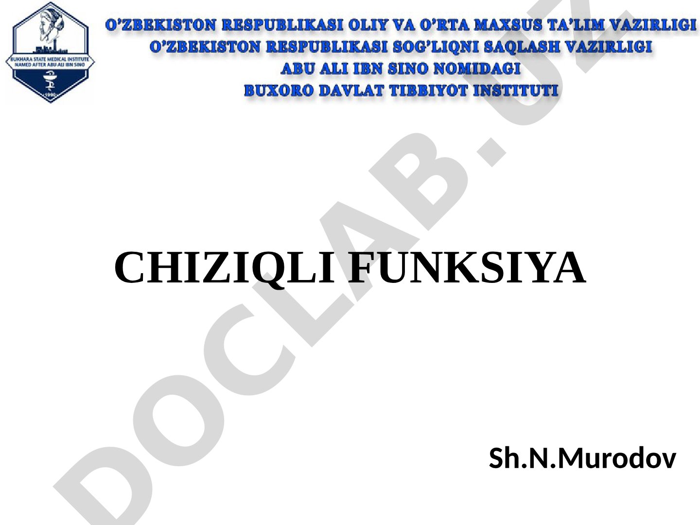 Chiziqli funksiya mavzusidagi taqdimot, muallif Sh.N.Murodov