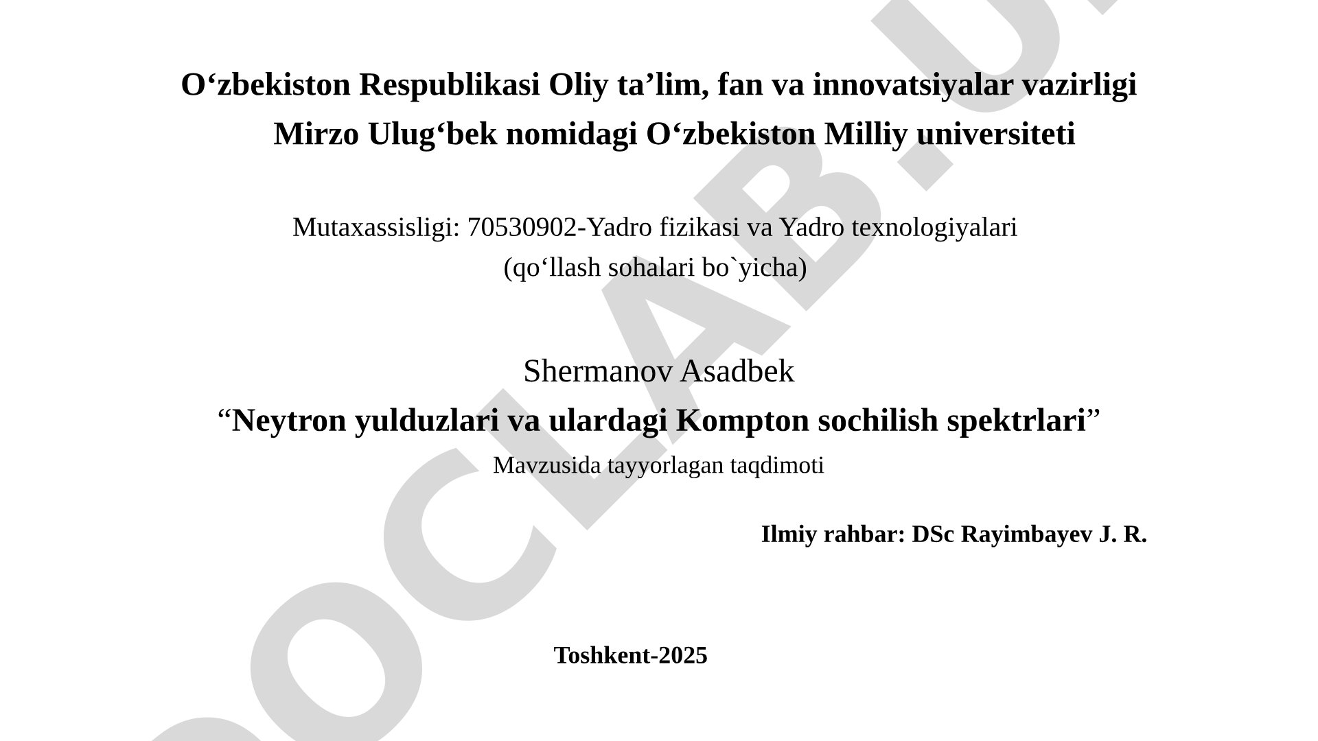 Neytron yulduzlari va ulardagi Kompton sochilish spektrlari