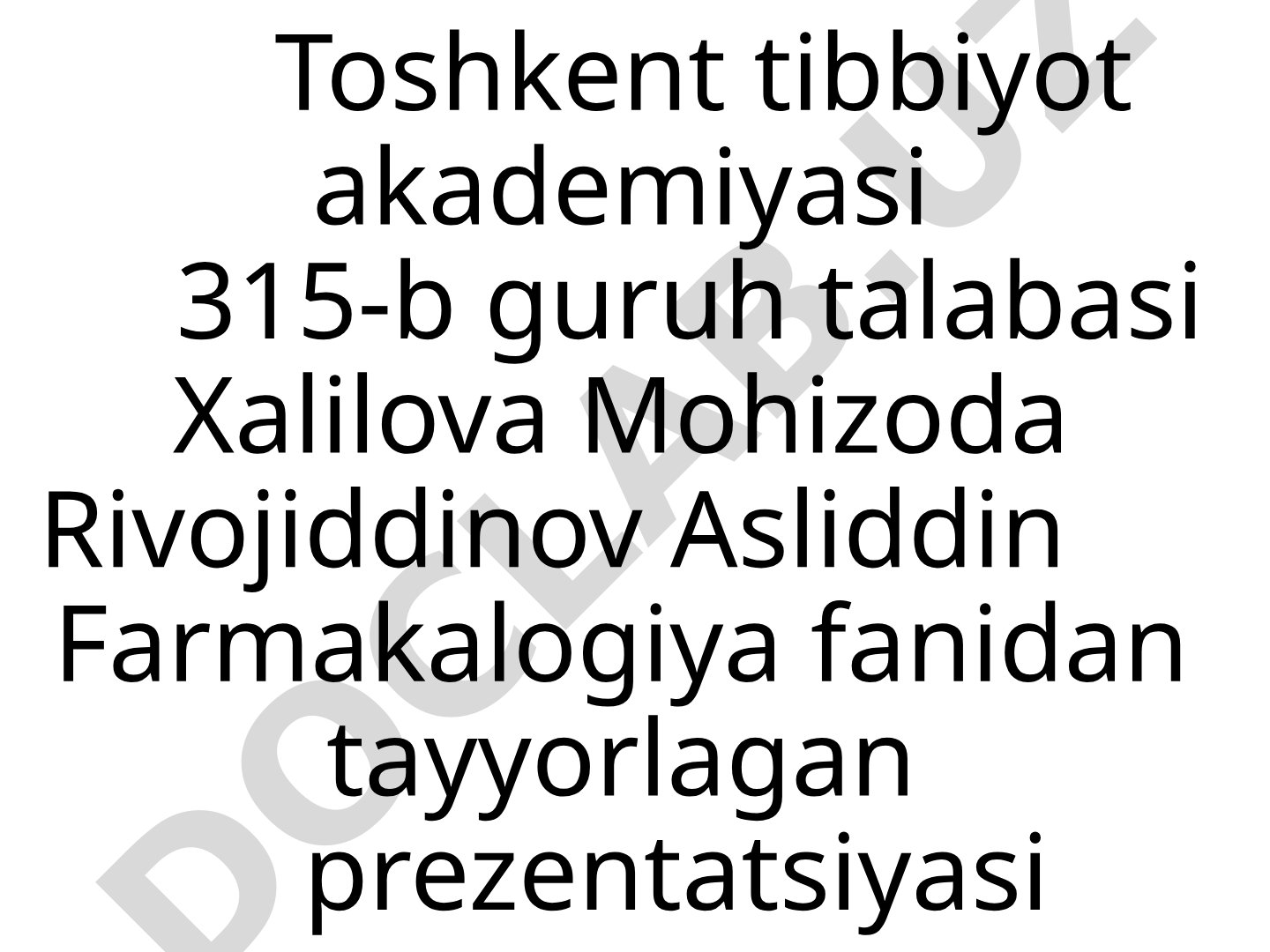 Dori vositalarini retsept bilan va retseptsiz beriladigan toifalarga kiritish tartibi