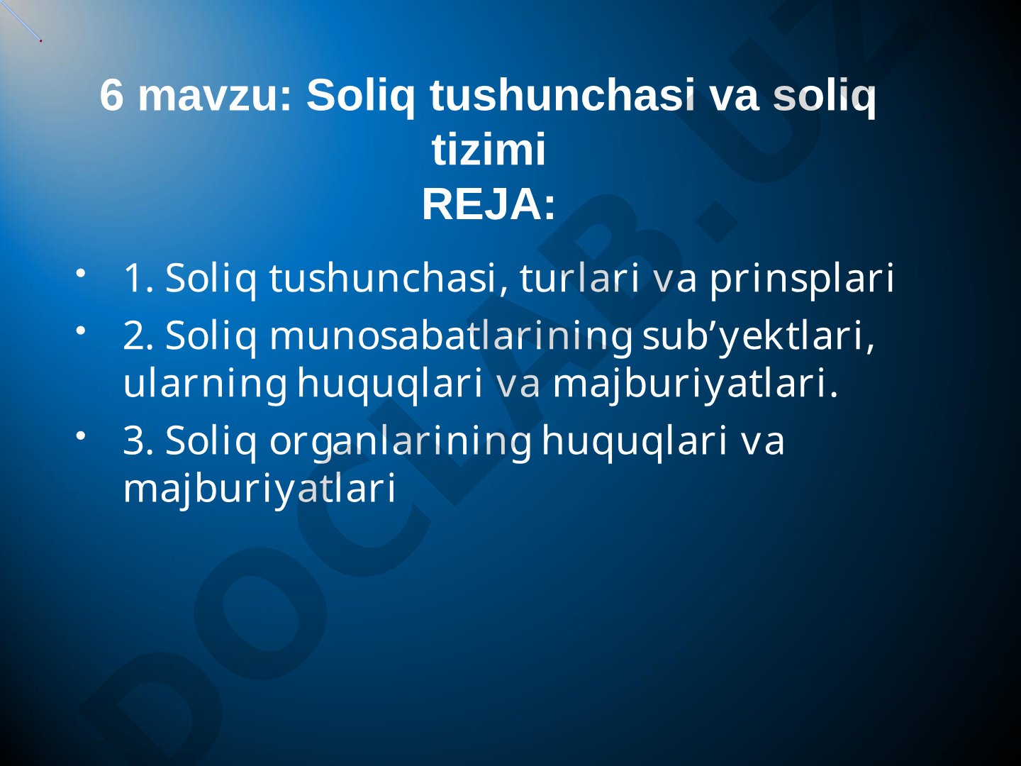 Soliq tushunchasi va soliq tizimi