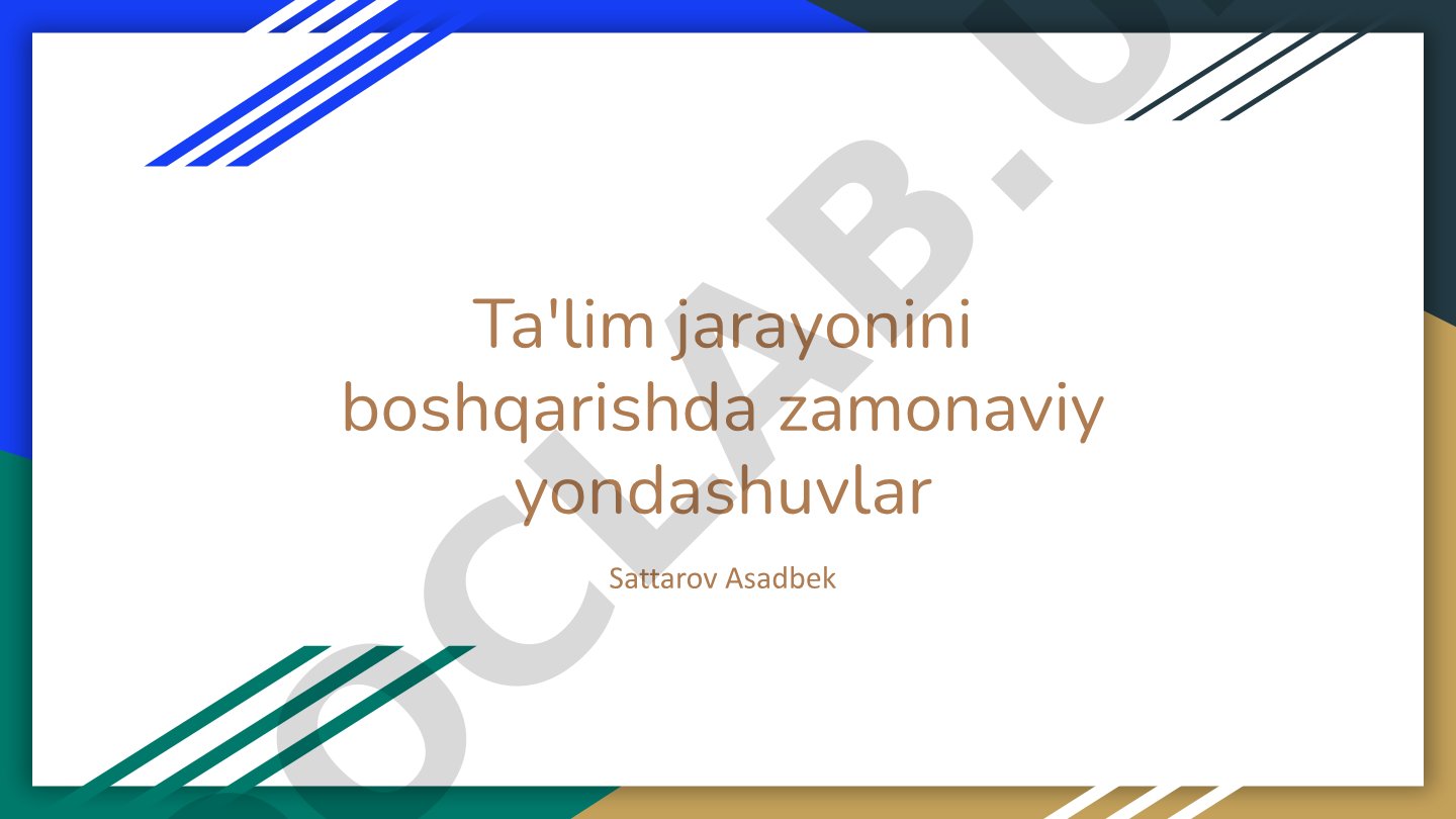 Ta'lim jarayonini boshqarishda zamonaviy yondashuvlar