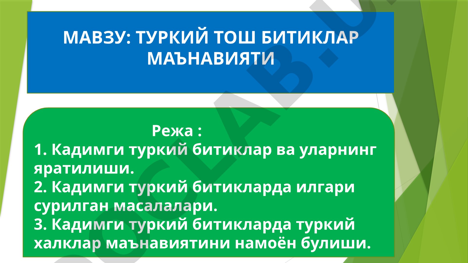 Туркий тош битиклар маънавияти