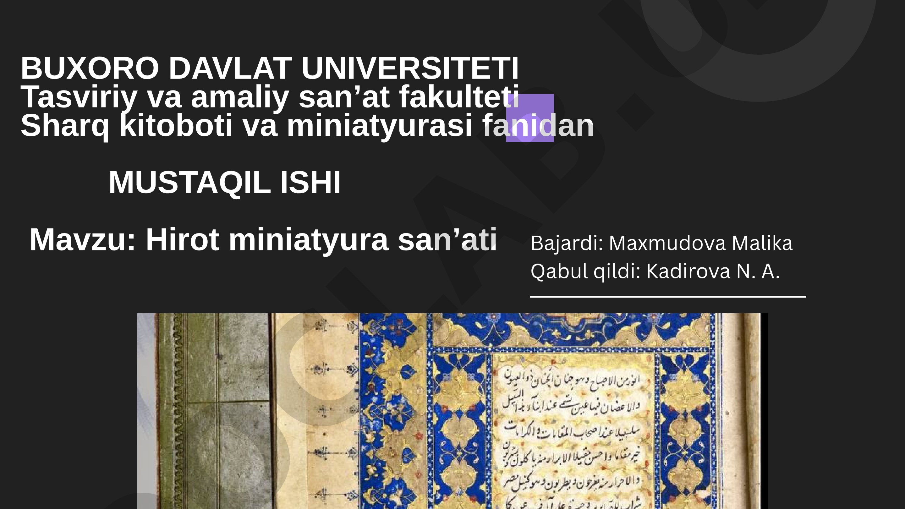 Hirot miniatyura san’ati