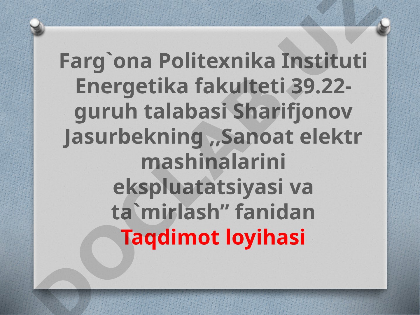 Elektr mashinalarini ta'mirlash texnologiyalari
