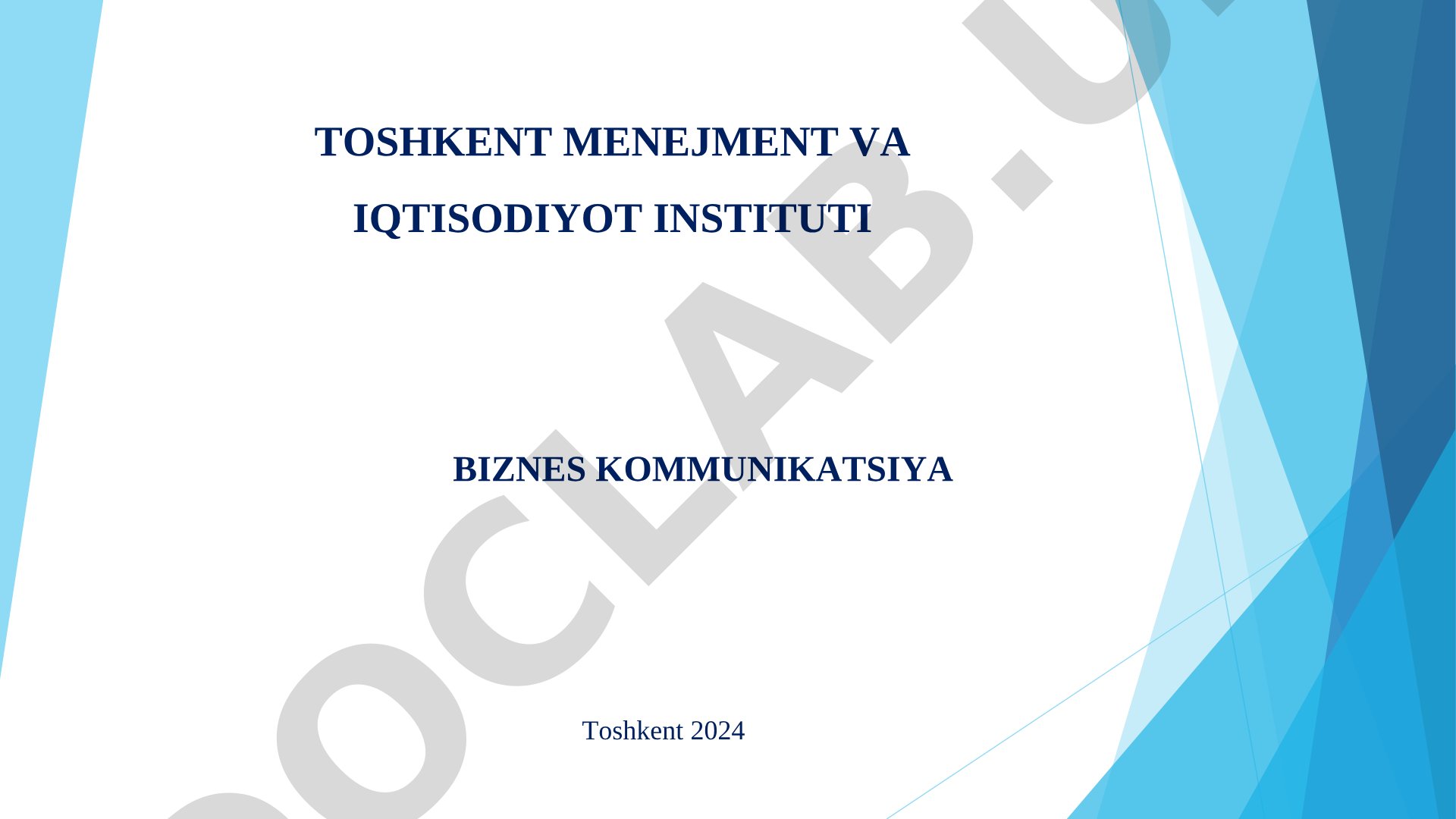 Xizmat va biznes aloqalarining xususiyatlari. Biznes muzokaralarida nutq kommunikatsiyasi.