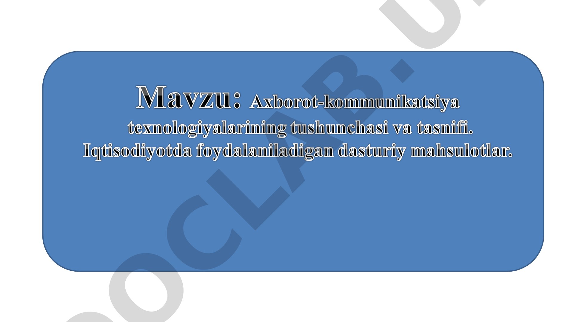 Axborot-kommunikatsiya texnologiyalarini joriy etish va rivojlantirish