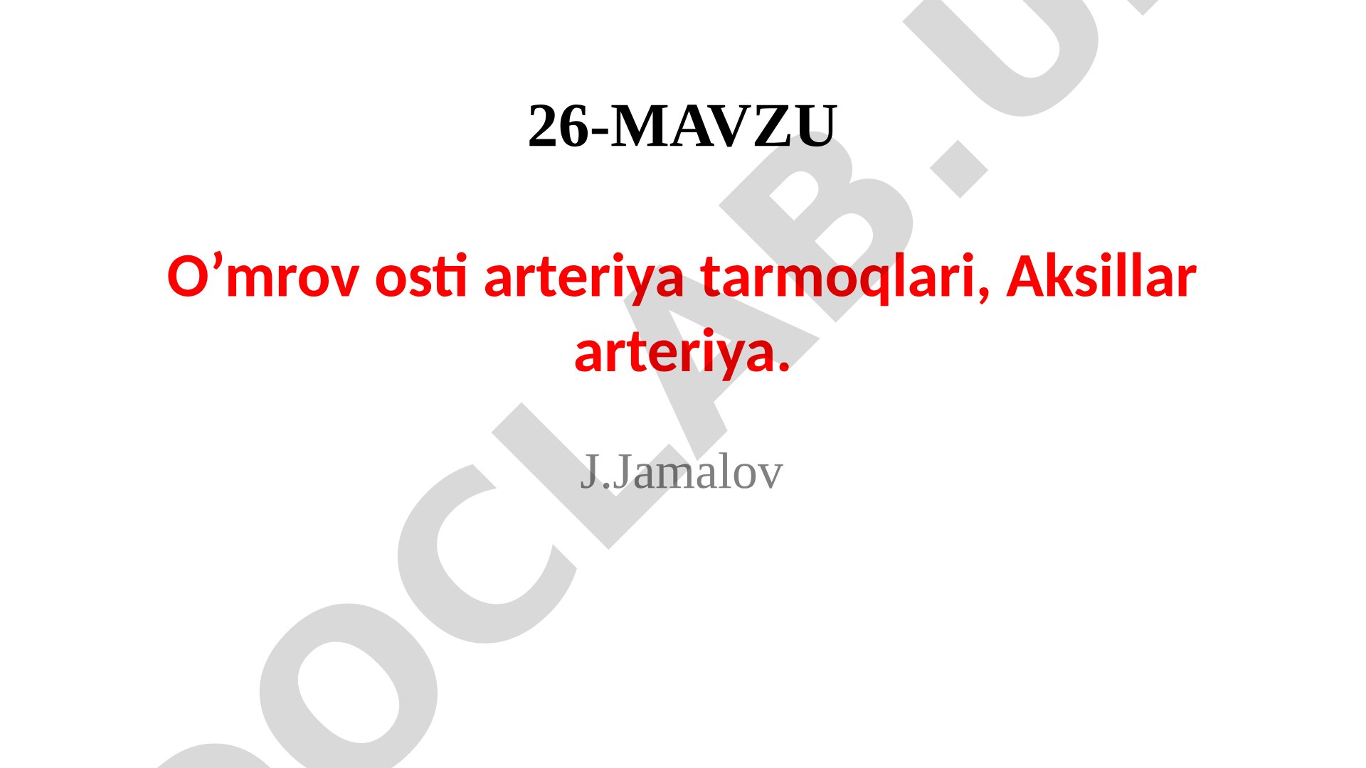 O'mrov osti arteriya tarmoqlari, Aksillar arteriya