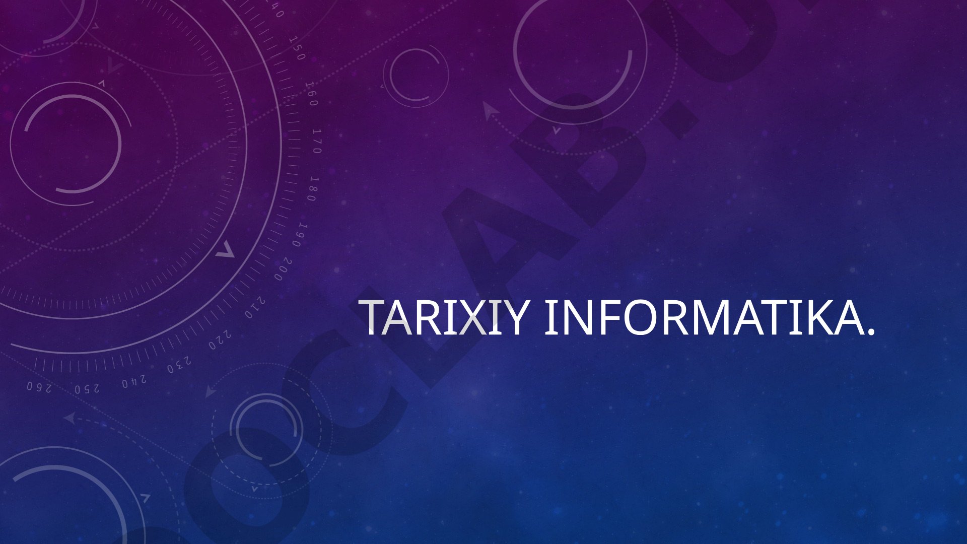 Tarixiy informatika va raqamli tarix tushunchasi, rivojlanishi va xorij tajribasi