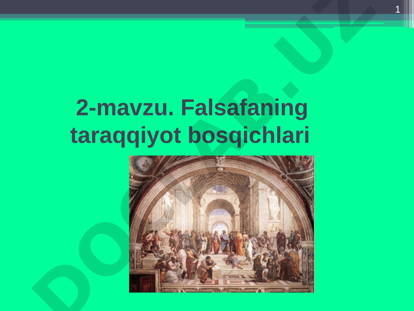 Qadimgi Sharq va G'arb falsafasining vujudga kelishi va rivojlanish qonuniyatlari