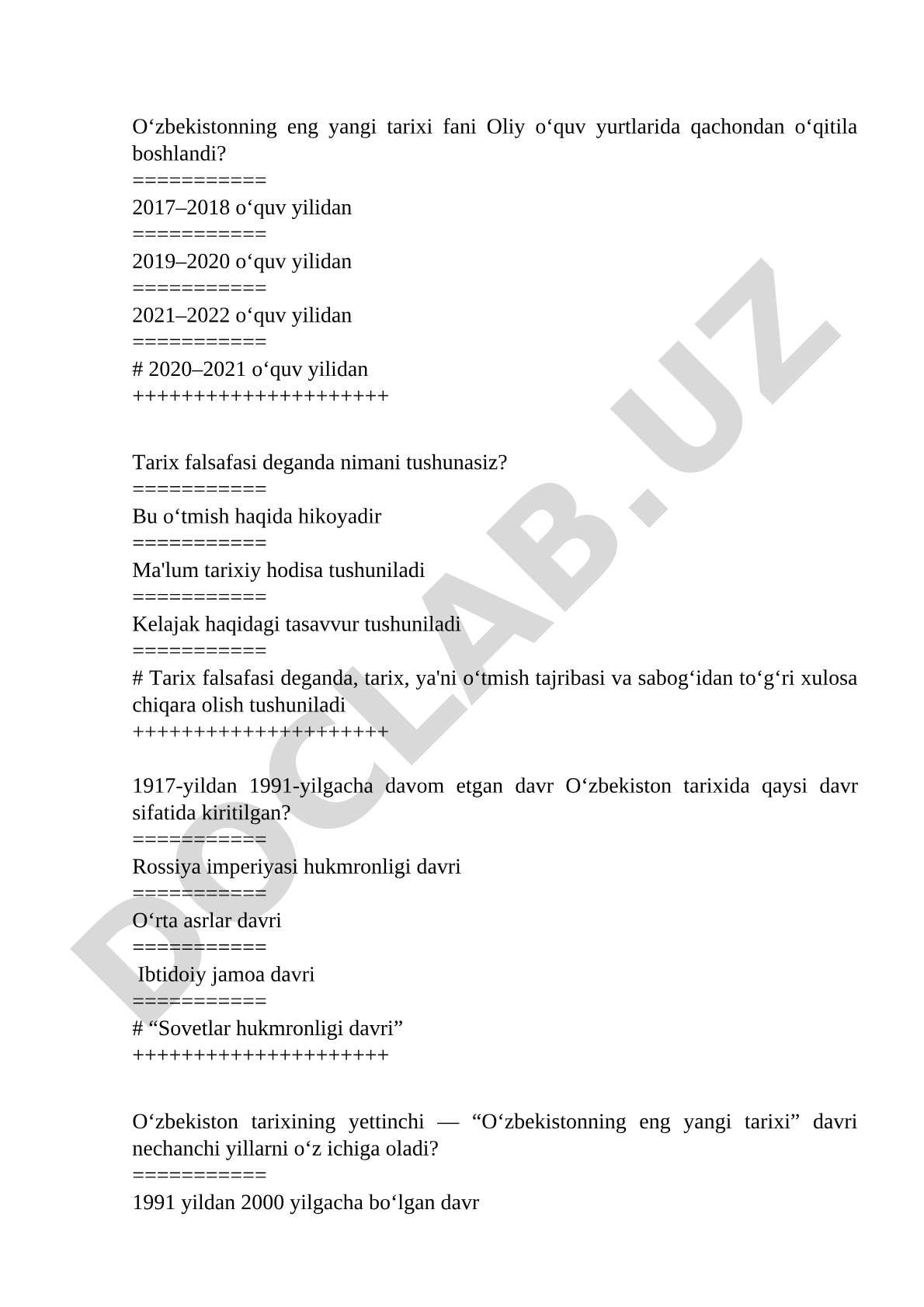 Oʻzbekistonning eng yangi tarixi fani va tarix falsafasi