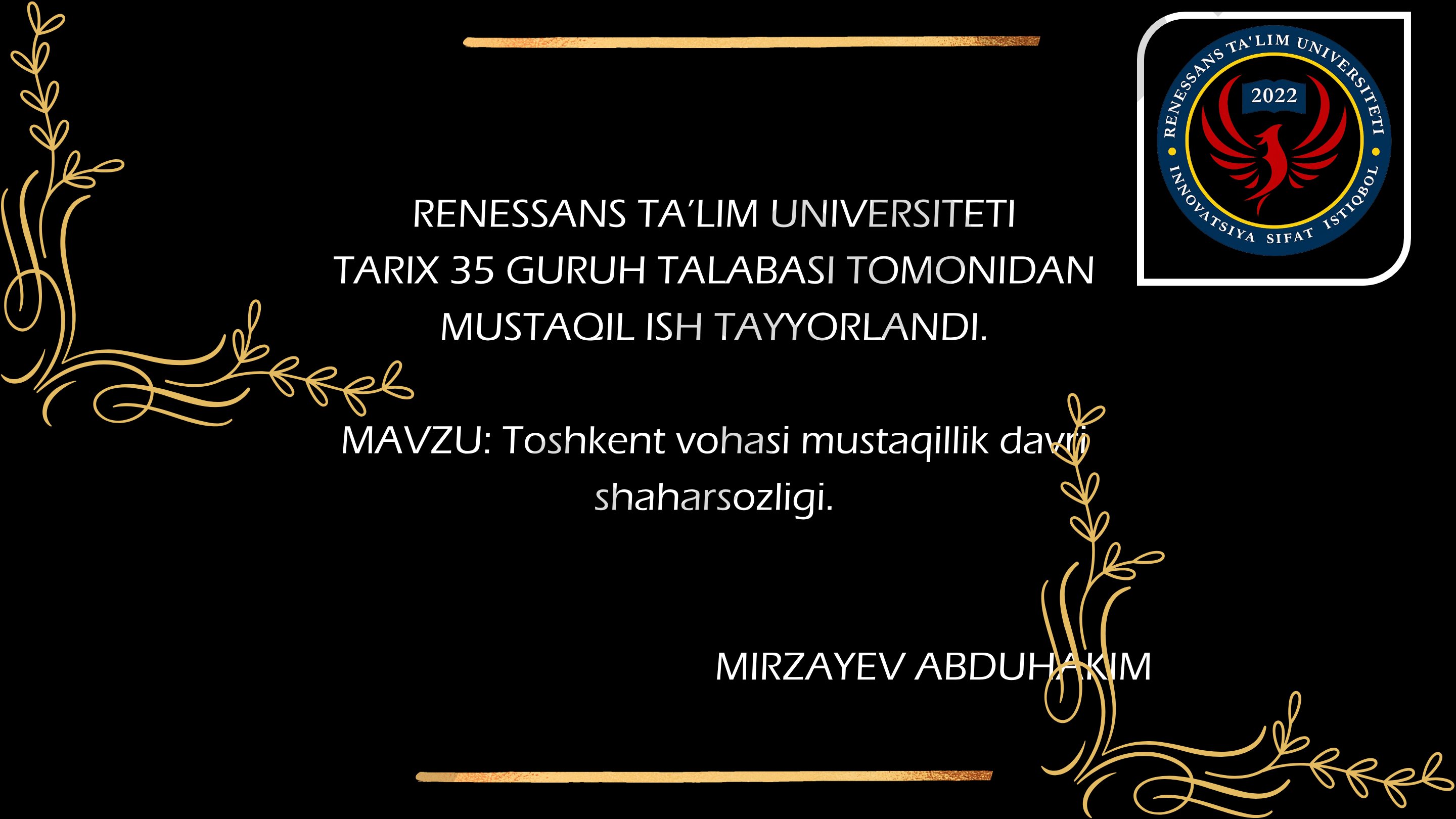 Toshkent vohasi mustaqillik davri shaharsozligi