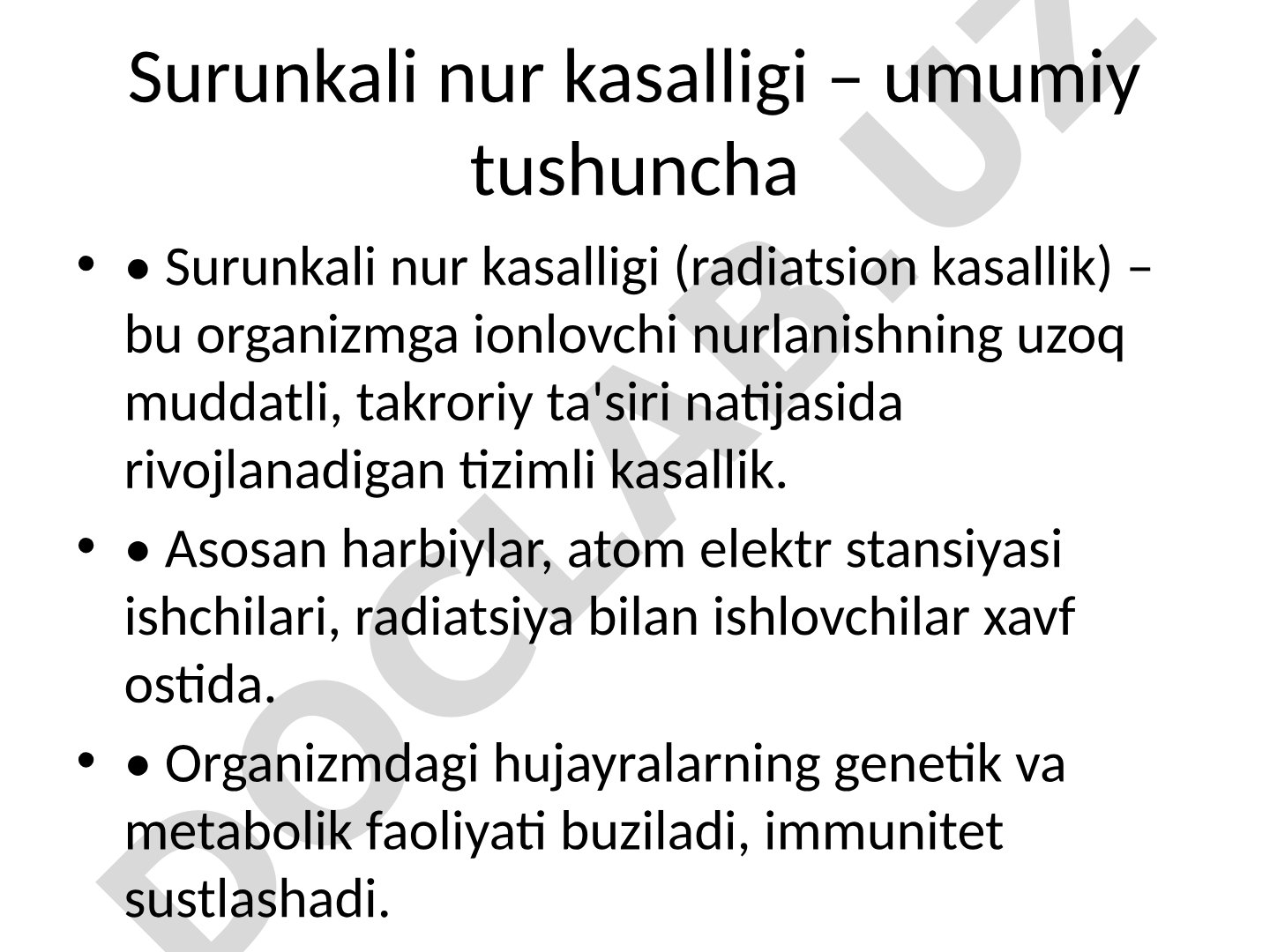 Surunkali nur kasalligi – umumiy tushuncha