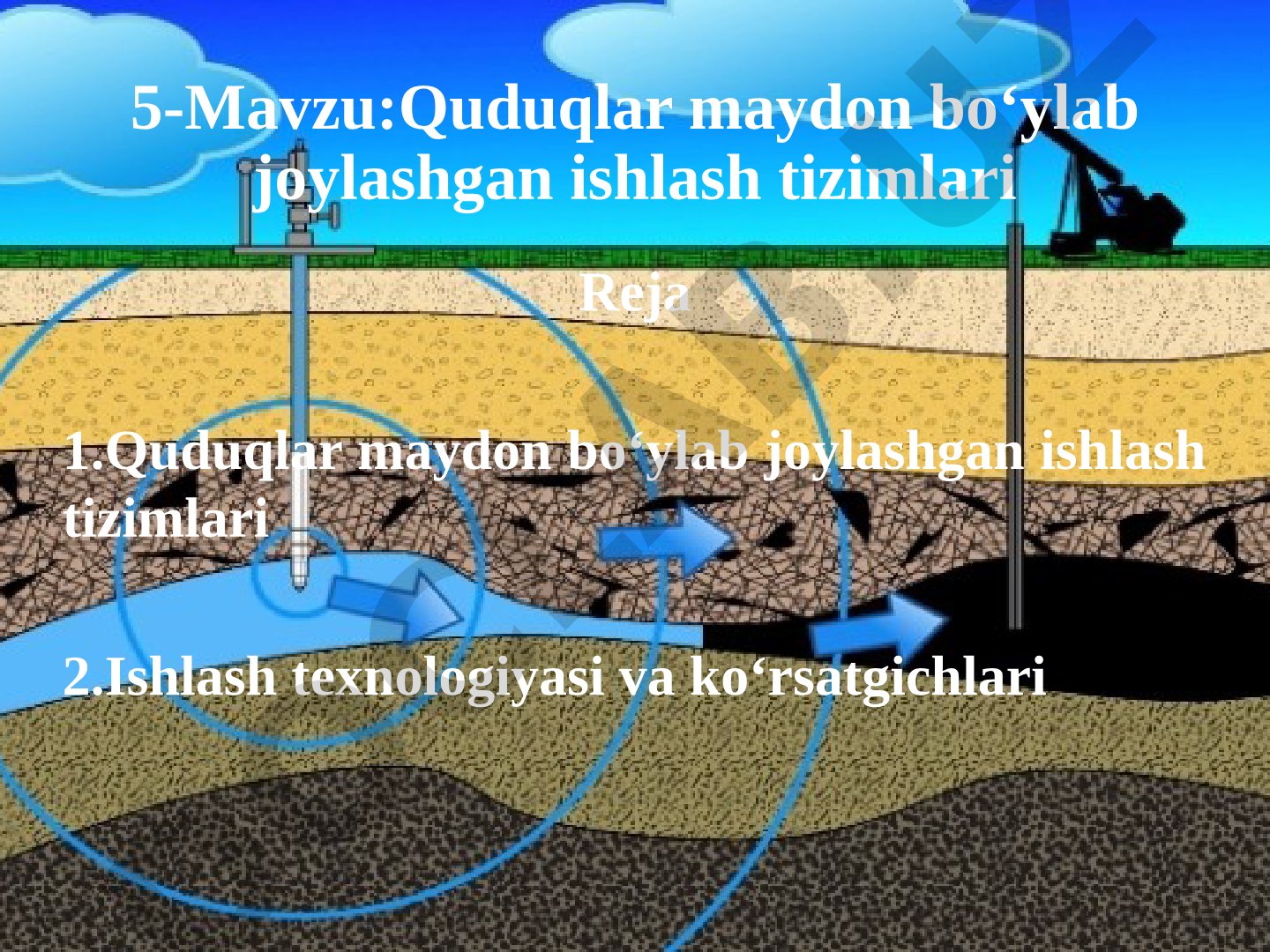 Quduqlar maydon bo'ylab joylashgan ishlash tizimlari